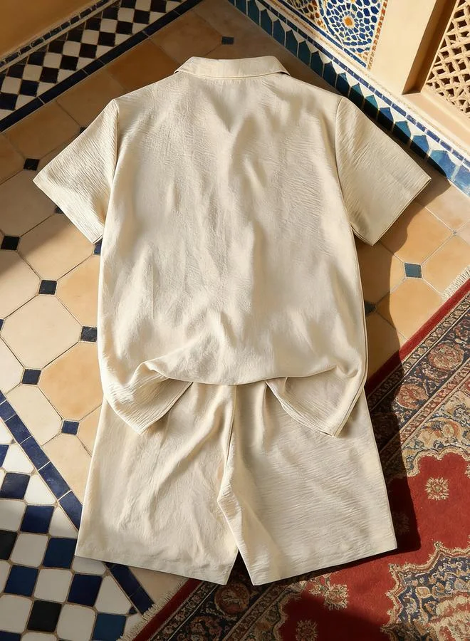 Take Two Men Graphic Printed Short Sleeve Shirt and Shorts Co-Ords